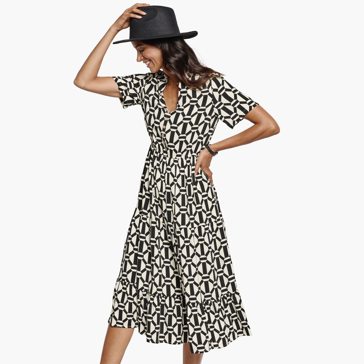 Geo Print Dress image number null