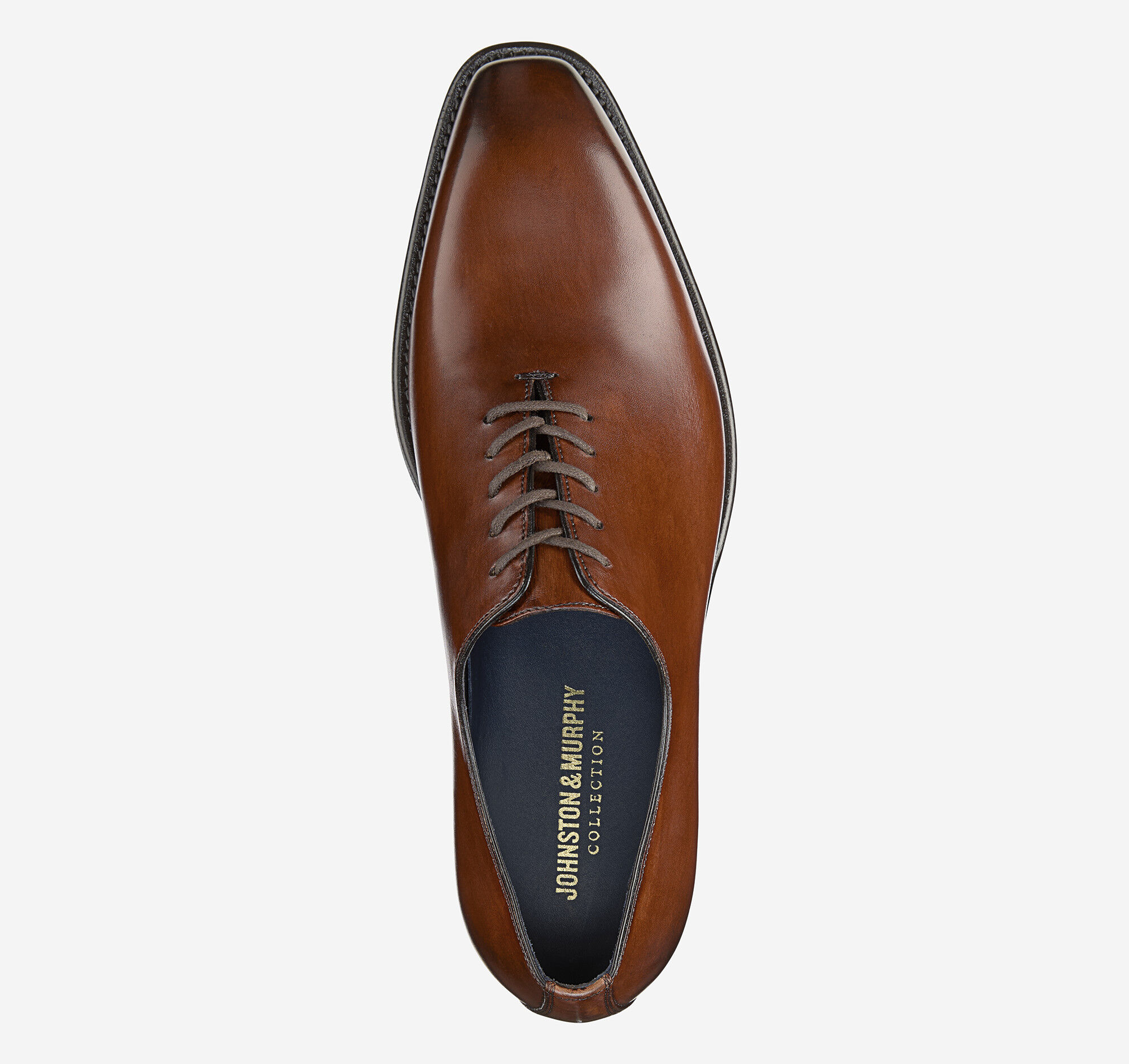 Men's Larson Plain Toe in Mahogany Italian Calfskin | Johnston
