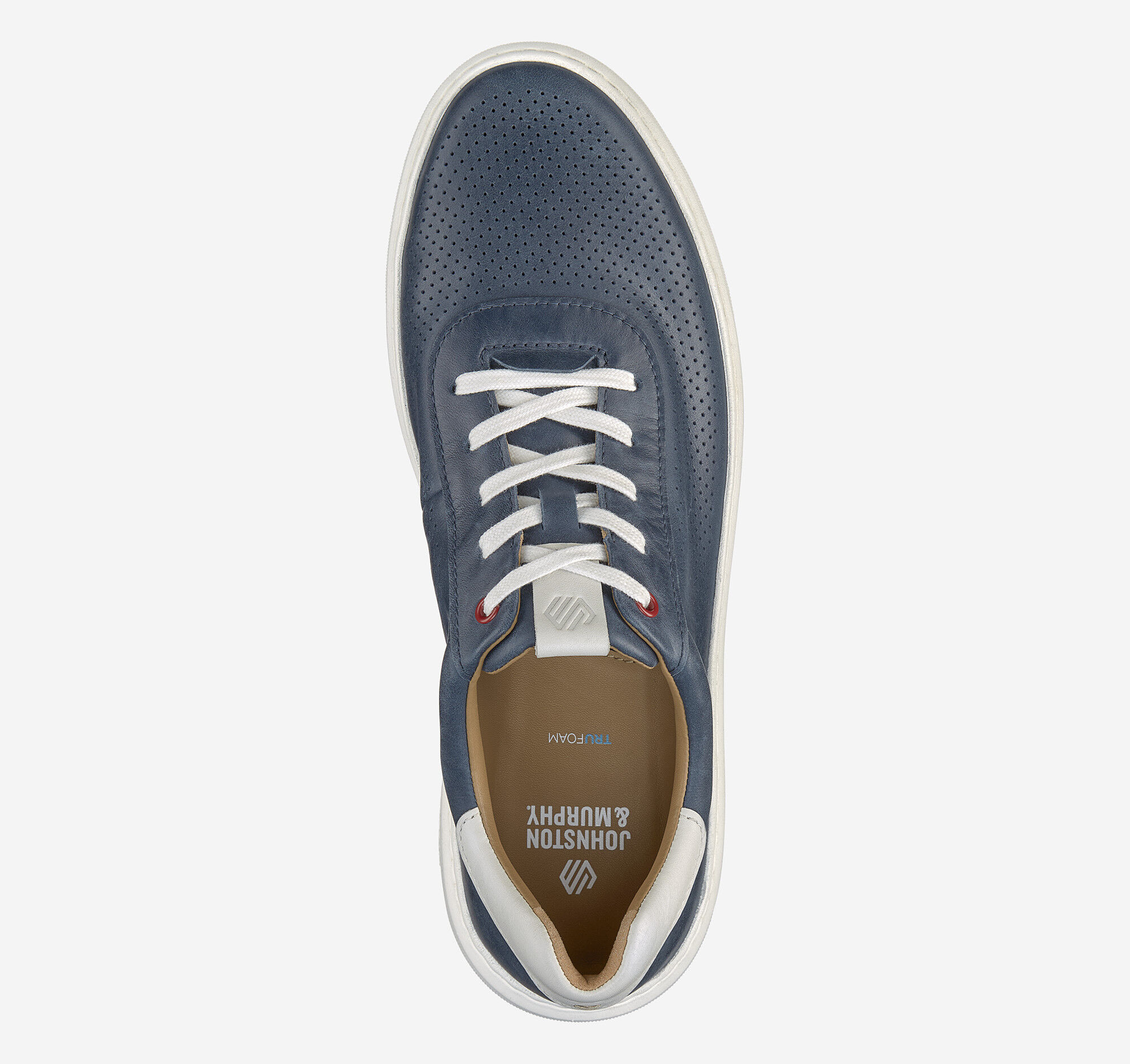 Men's Anders Perfed U-Throat in Navy Full Grain | Johnston & Murphy