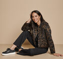 Brushed Leopard-Print Bomber image number null