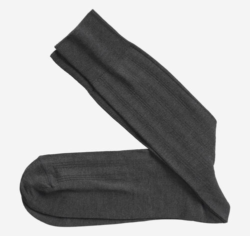 Pima Cotton Ribbed Socks - Charcoal