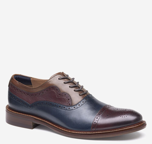 Conard 2.0 Cap Toe - Burgundy/Navy/Tan Hand-Finished Full-Grain Leather