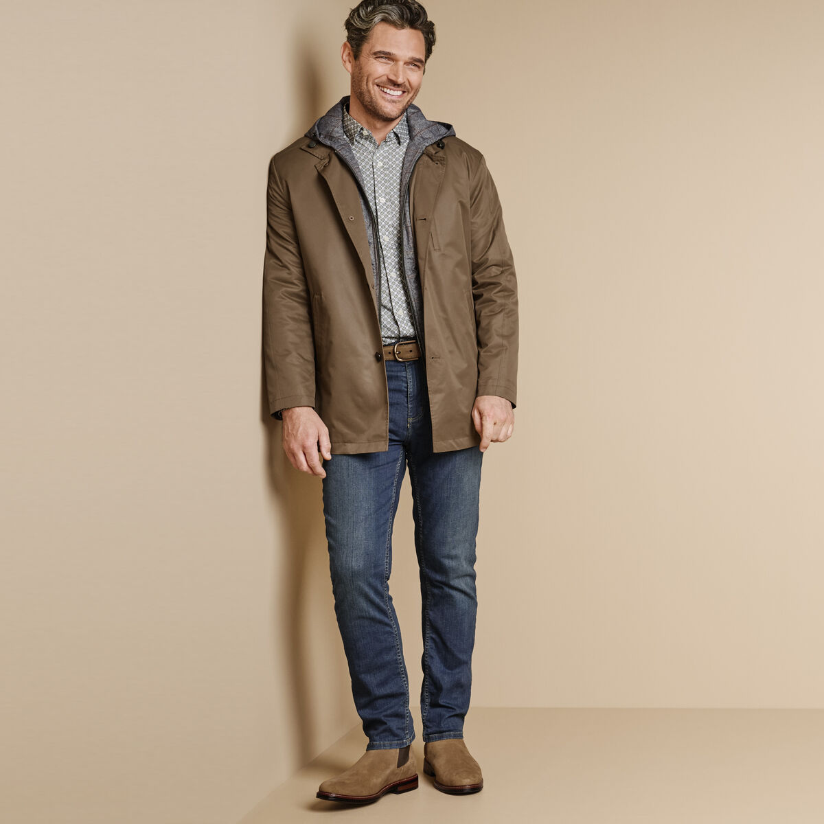 Upton Water-Resistant Raincoat with Removable Liner image number null