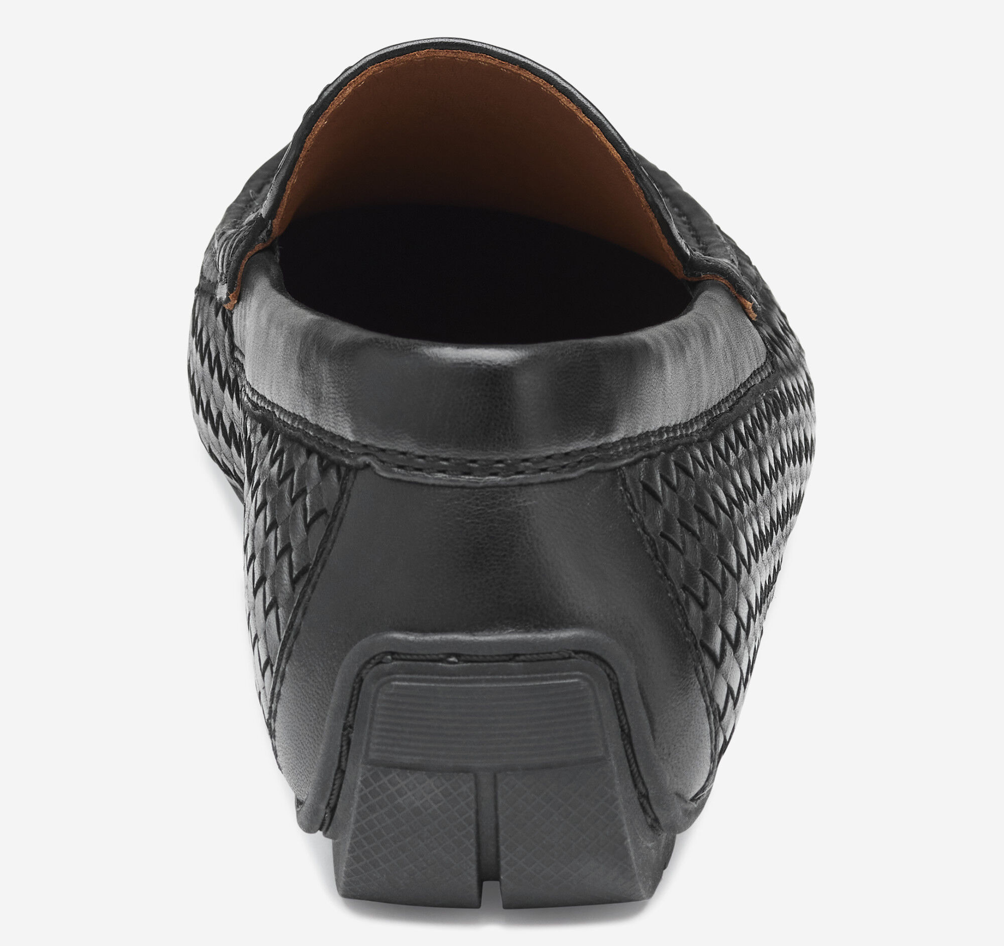 Men's Baldwin Driver Woven Slip-On Loafer in Black Sheepskin