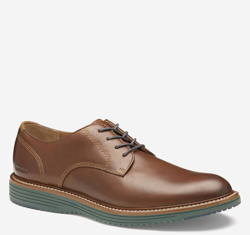 Upton Plain Toe - Tan Full Grain Leather/Green Sole