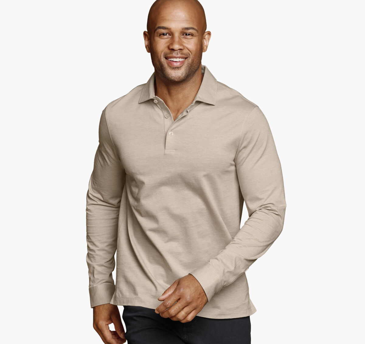 Herringbone Long-Sleeve Polo image number null