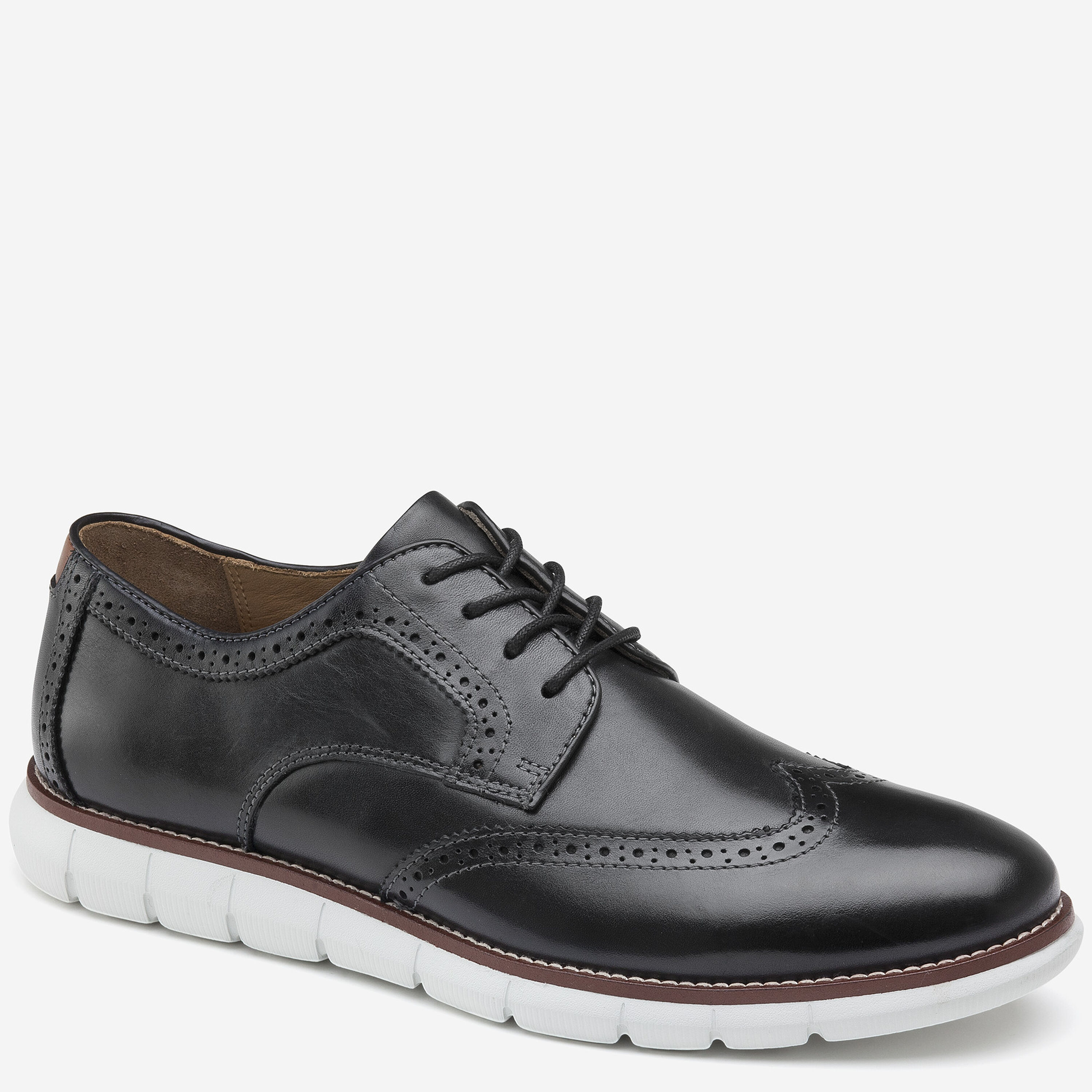 Johnston & Murphy 1850 Grayson Wingtip Linen Panel Leather Brogue Oxford 11 M Men main image 3
