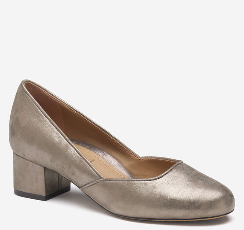 Sienna Pump - Taupe Italian Metallic Kid Suede
