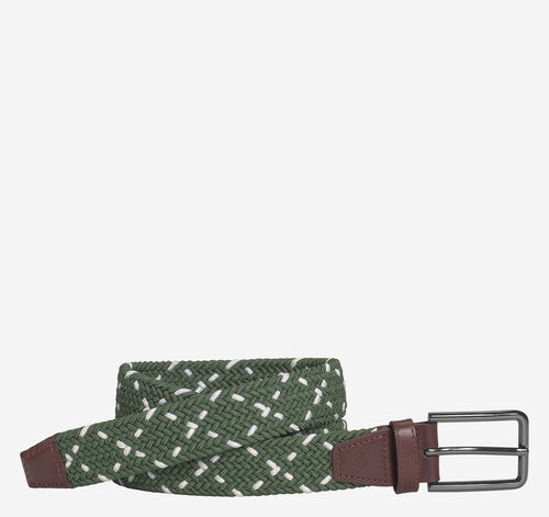 Game Day Woven Stretch-Knit Belt - Green