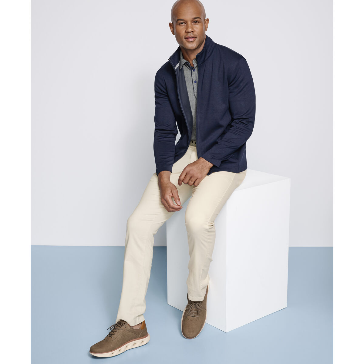 Solid Full-Zip Knit Jacket image number null