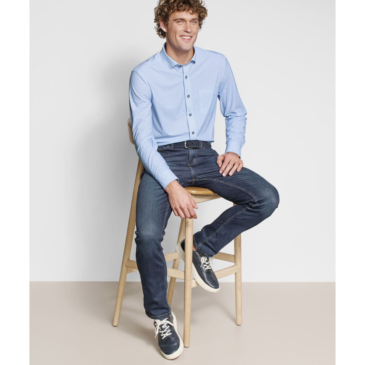 XC+&trade; Motion Long-Sleeve Print Knit Shirt image number null