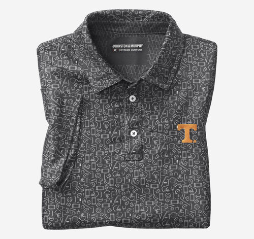 Collegiate XC+&shy;&trade; Multi Sport Print Polo - University of Tennessee - Black