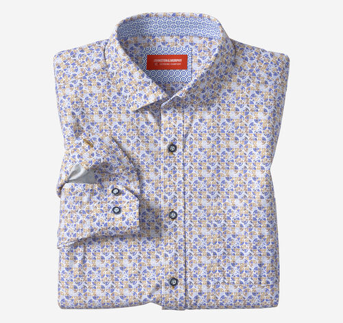 XC+&trade; Motion Long-Sleeve Print Knit Shirt - Blue/Tan Split Disc