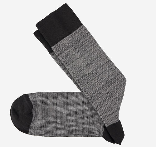 Jacquard Space-Dyed Socks - Charcoal Multi