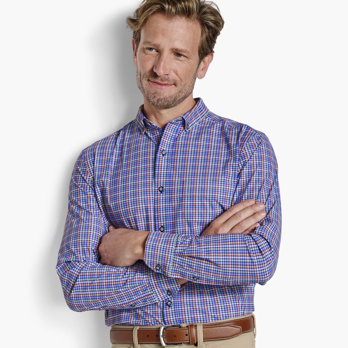 XC+&trade; Motion Long-Sleeve Sport Knit Shirt image number null