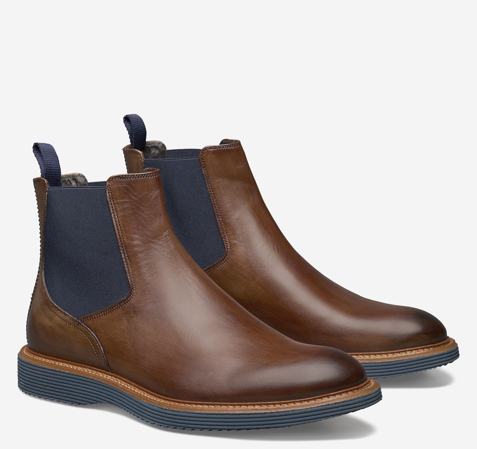 Johnston \u0026 Murphy Men's Jameson Chelsea Boot - Brown Italian Calfskin - Size 12 - M