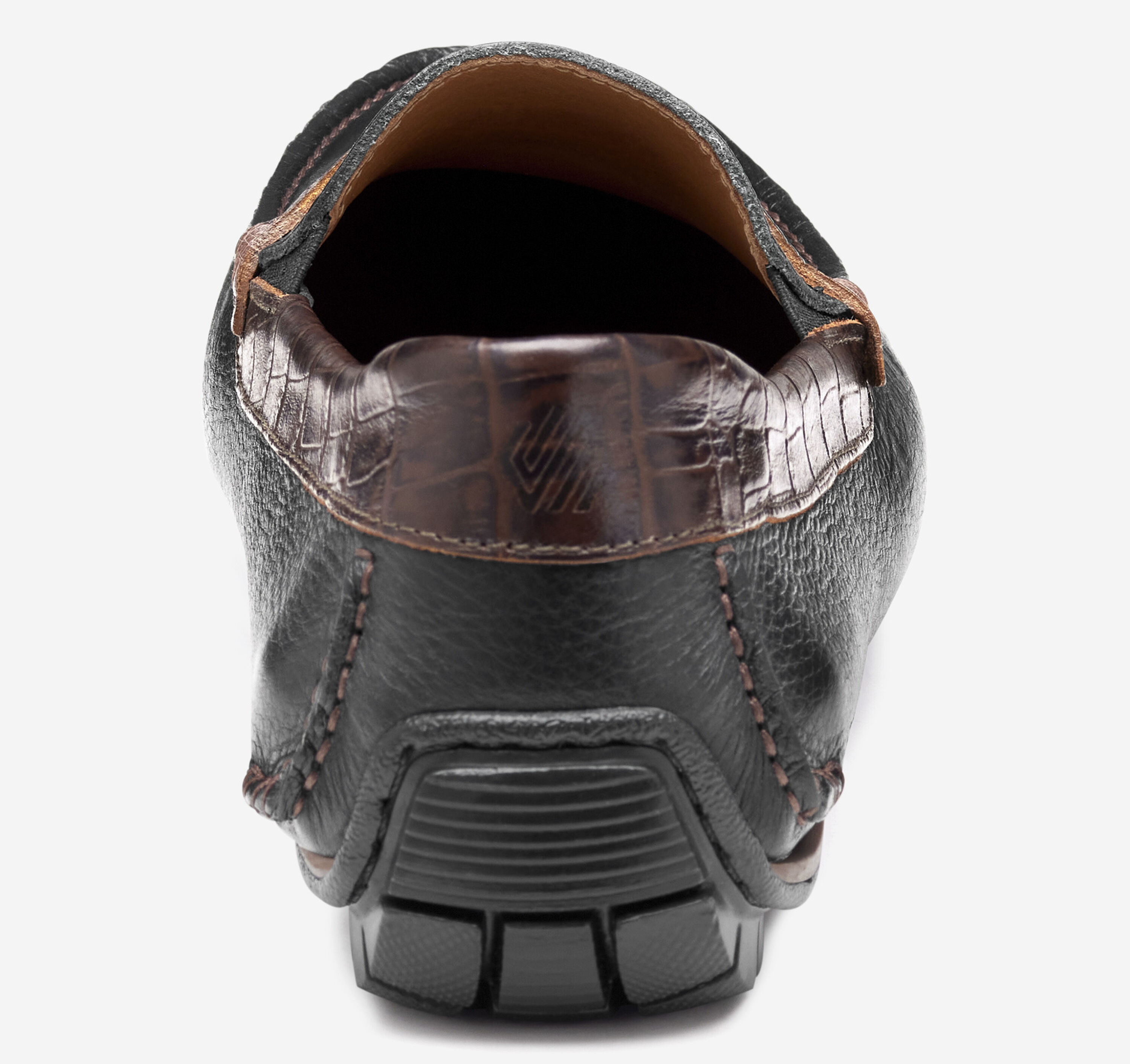 Johnston & Murphy Mens Black Two Tone Nubuck Brown Leather Penny Loafers Size 13 Johnston & Murphy Penny Loafer Driver Men 8 Black Brown  main image 2