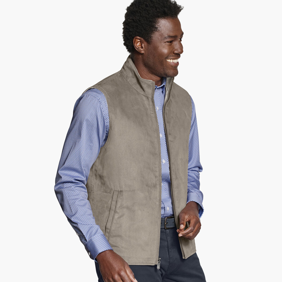 Faux-Suede Reversible Vest image number null