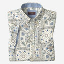 Linen-Blend Short-Sleeve Print Shirt image number null