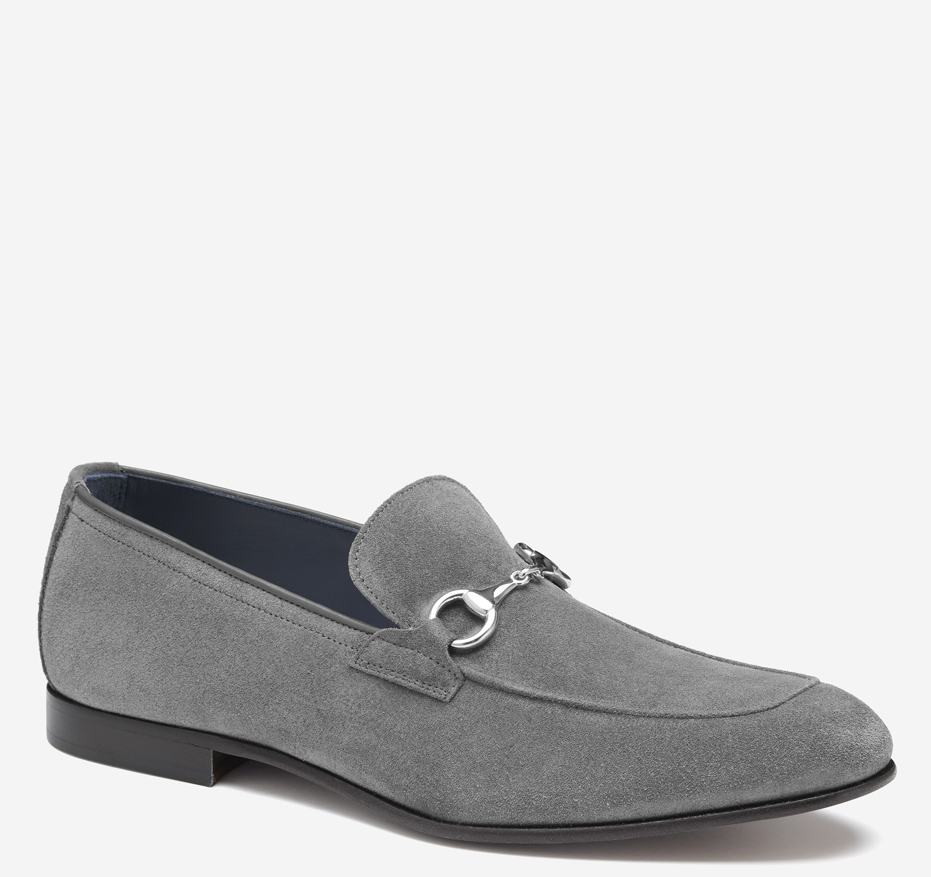 mens grey dress loafers Steve Madden Men's Logan Slip-On Loafers - Light Grey Suede - Size 10.5