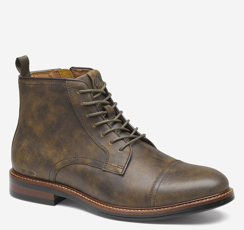 XC+&trade; Durham Cap Toe Boot - Dark Brown Waterproof Bomber Leather