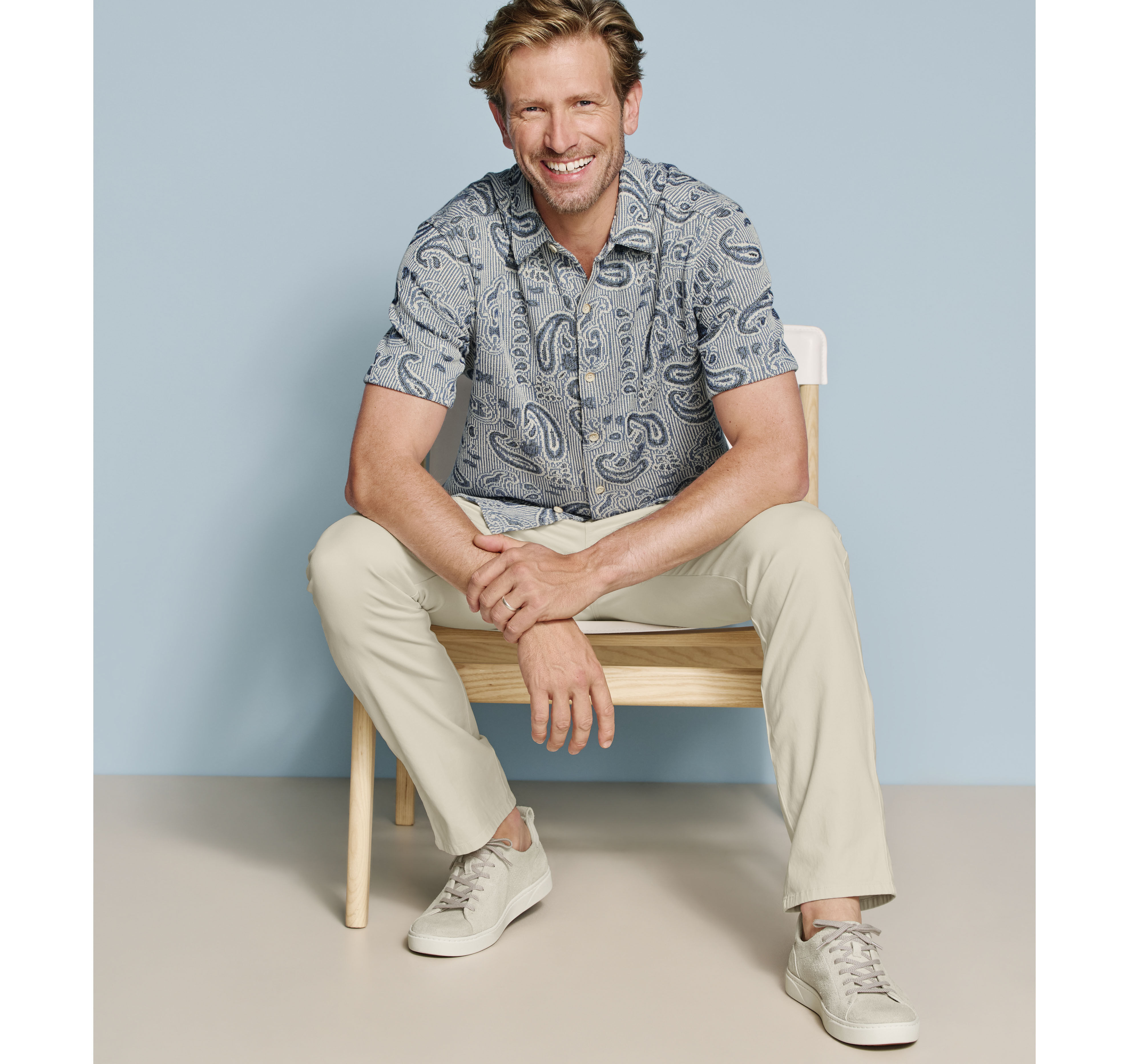 Men's Linden Textured Short-Sleeve Shirt | Johnston & Murphy