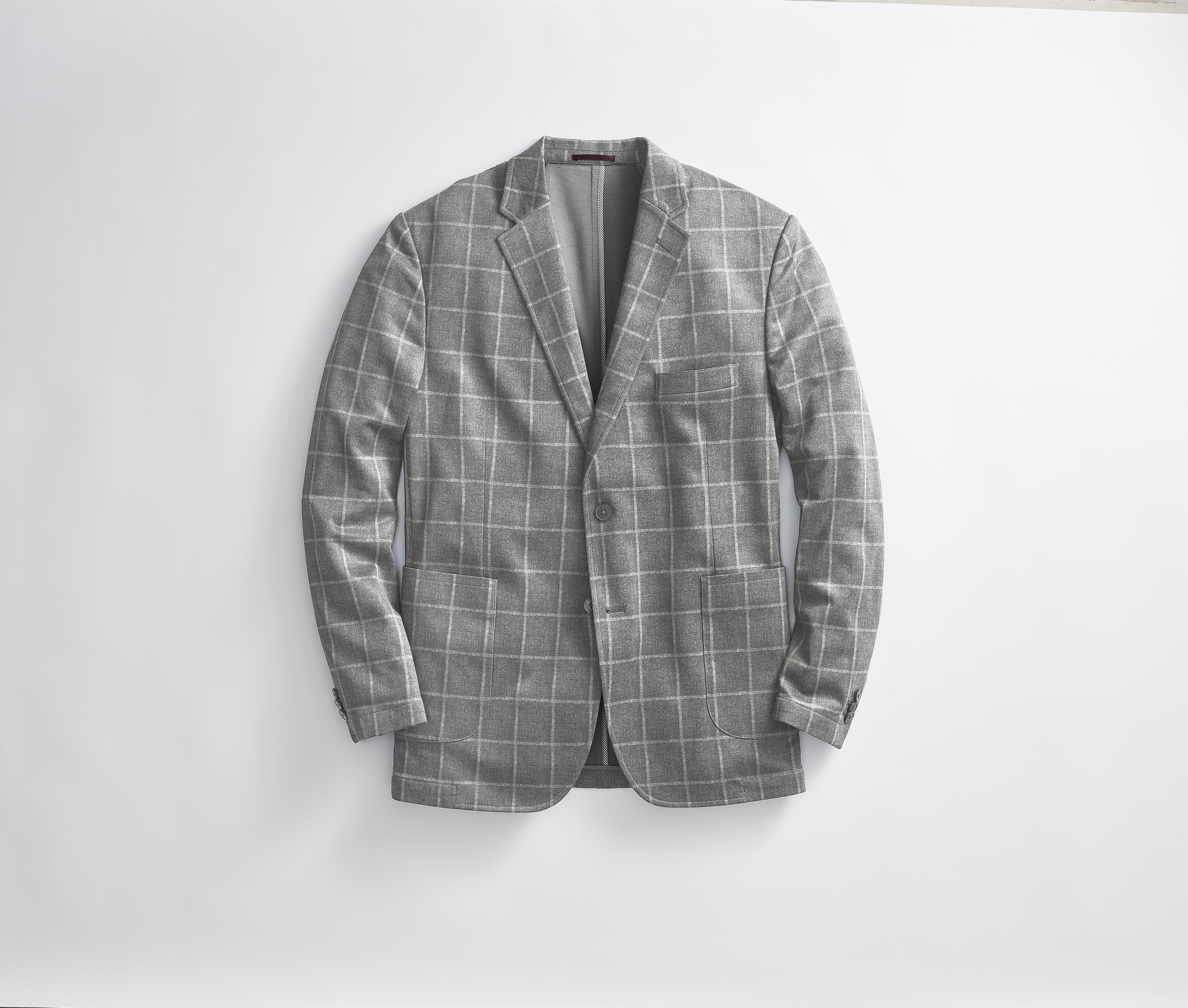Men's XC Flex® Pinnacle Knit Blazer in Gray Plaid | Johnston & Murphy