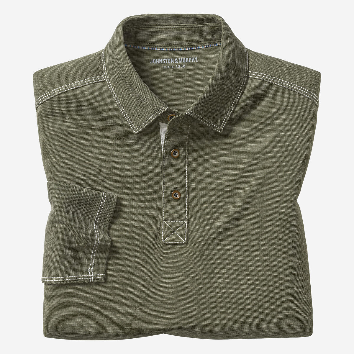 Vintage Slub Long-Sleeve Polo image number null