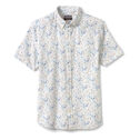 Cotton-Linen Short-Sleeve Print Shirt image number null