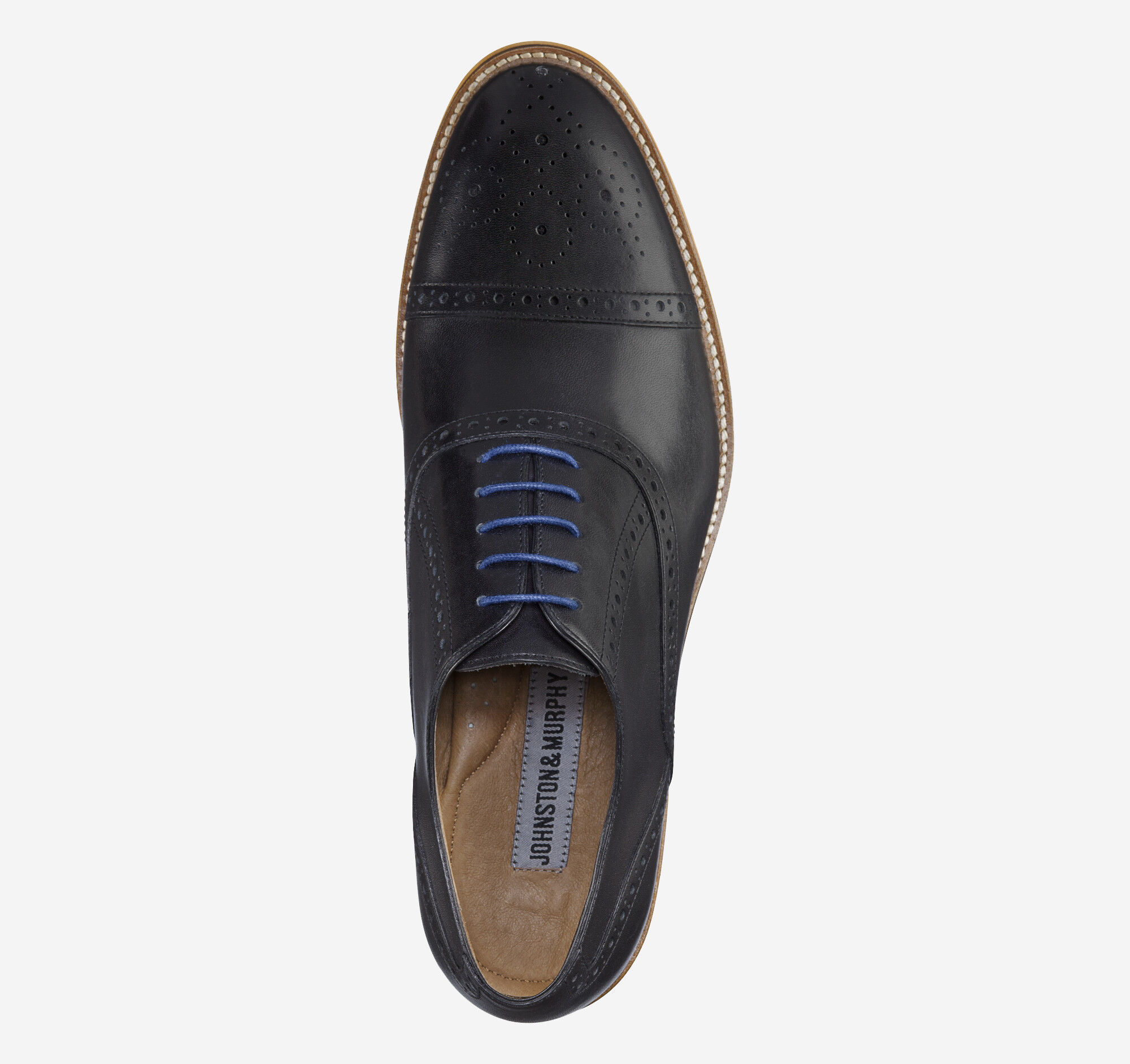 johnston and murphy black cap toe