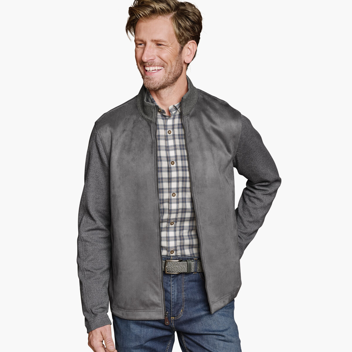 Faux-Suede Full-Zip image number null