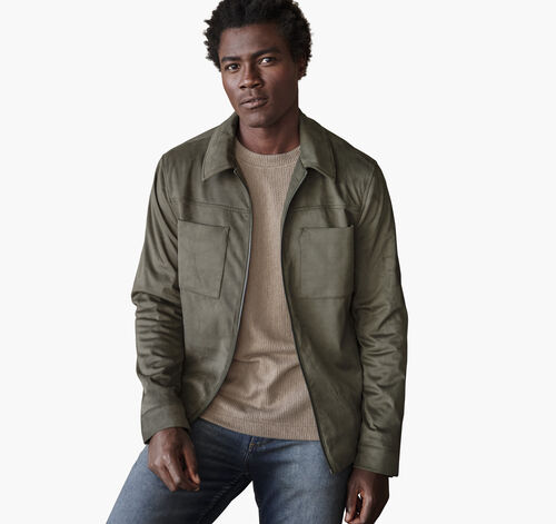 Bardwell Full-Zip Jacket - Moss Faux Suede
