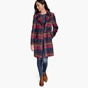 Plaid Coat with Faux-Fur Collar image number null