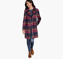 Plaid Coat with Faux-Fur Collar