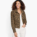 Animal-Print Denim Jacket image number null