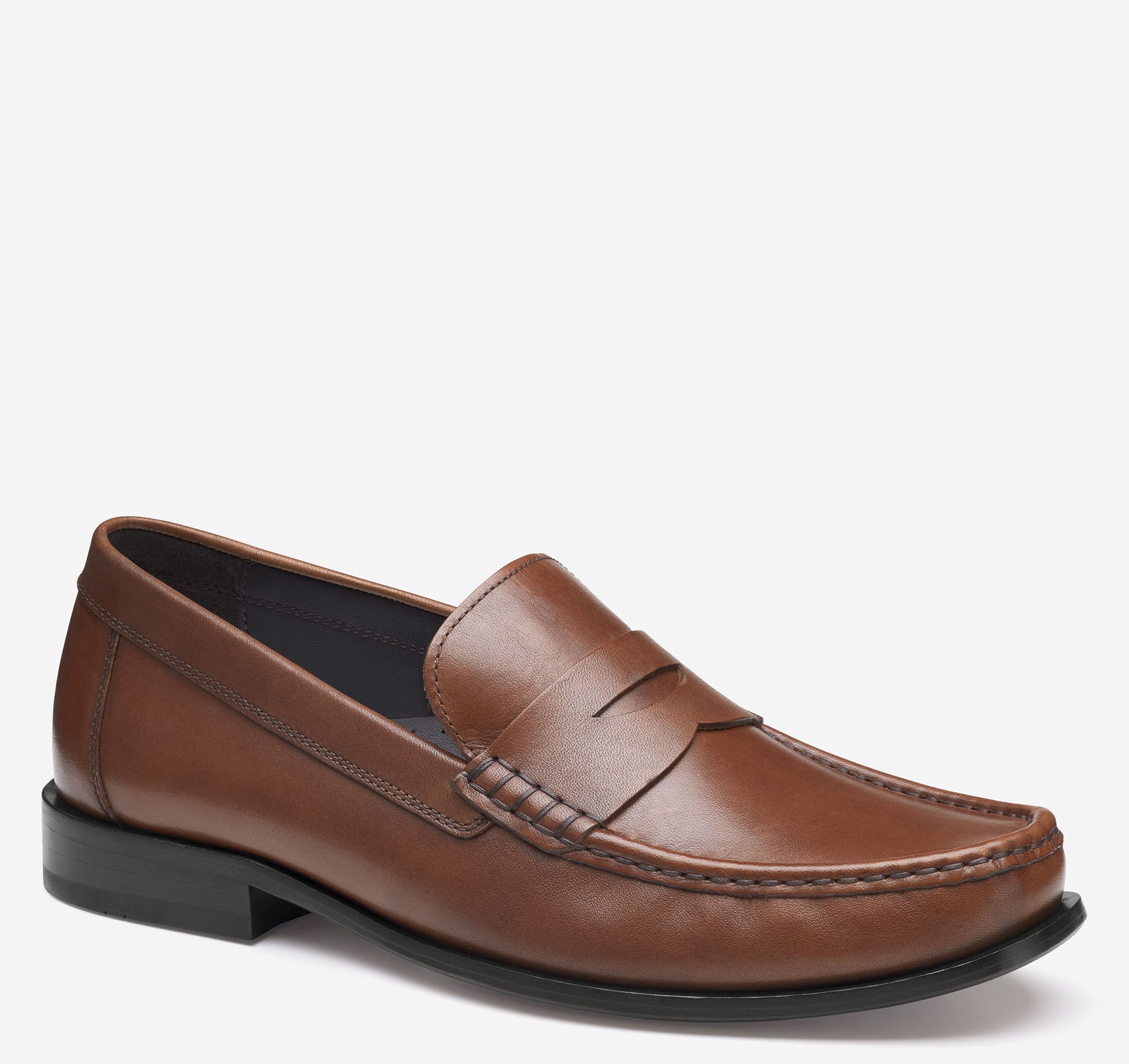 brown dress loafers for men Refined Brown Leather Penny Loafers main image 1