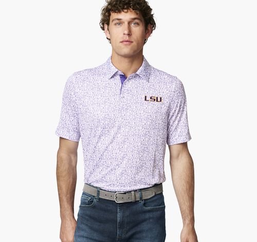Collegiate XC+&shy;&trade; Multi Sport Print Polo - LSU - Purple