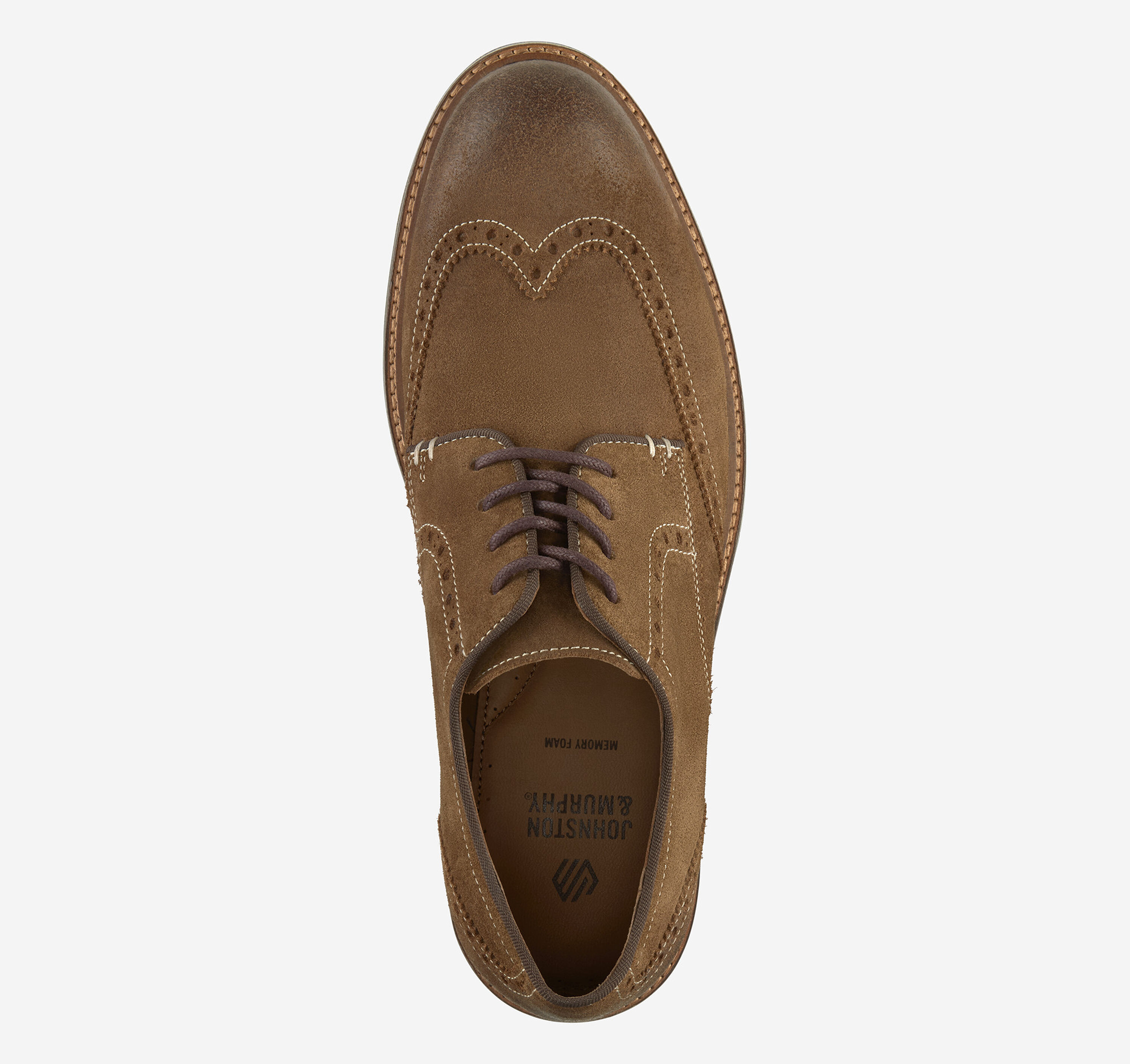 Johnston & Murphy Wingtip Oxford Dress Shoes Suede Leather 