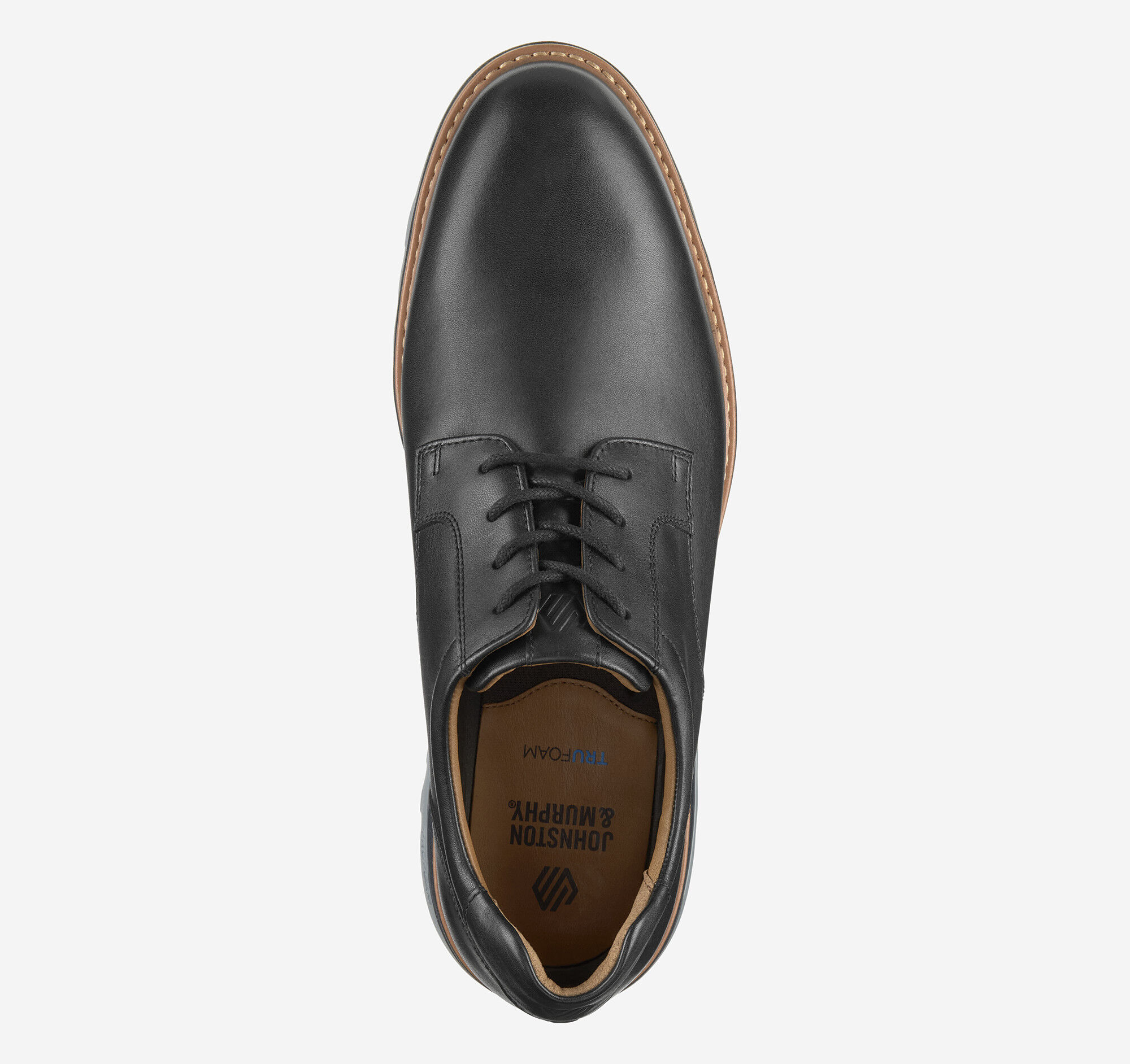 Men's Braxton Plain Toe in Black Full Grain Leather | Johnston