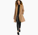Wool-Blend Coat with Removable Knit Collar image number null