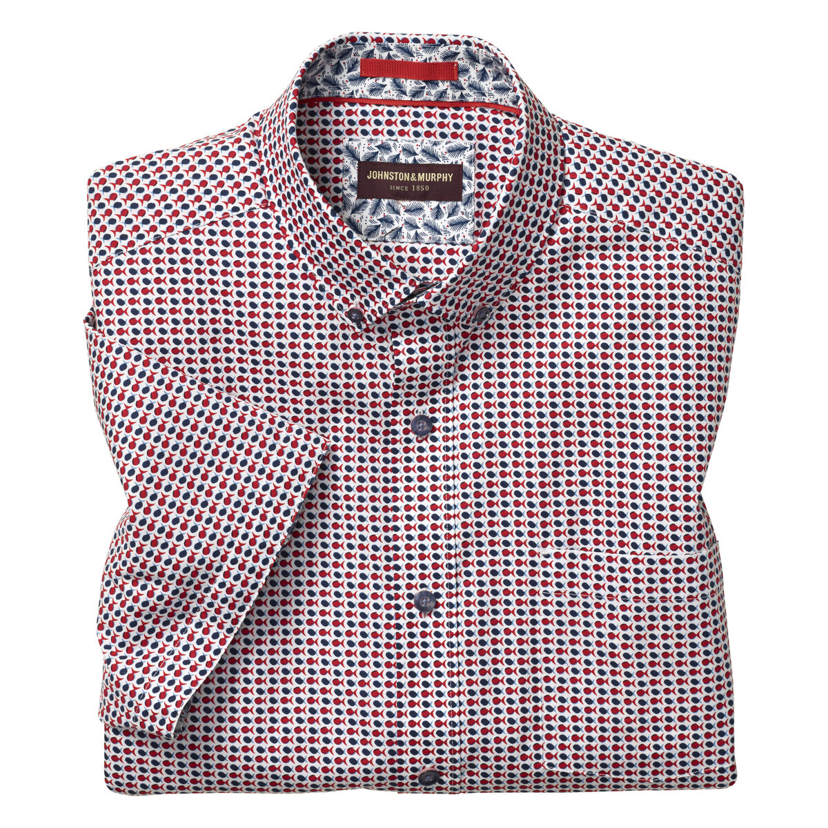 Mini Fish Print Short-Sleeve Shirt image number null