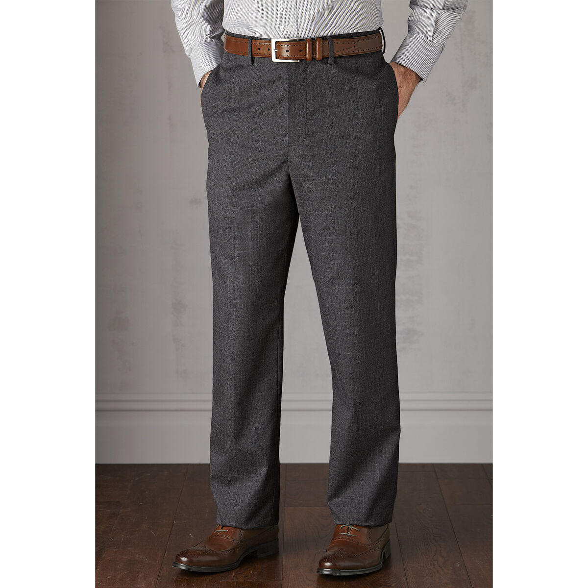 Easy-Care Supima&reg; Patterned Twill Pants&nbsp; image number null