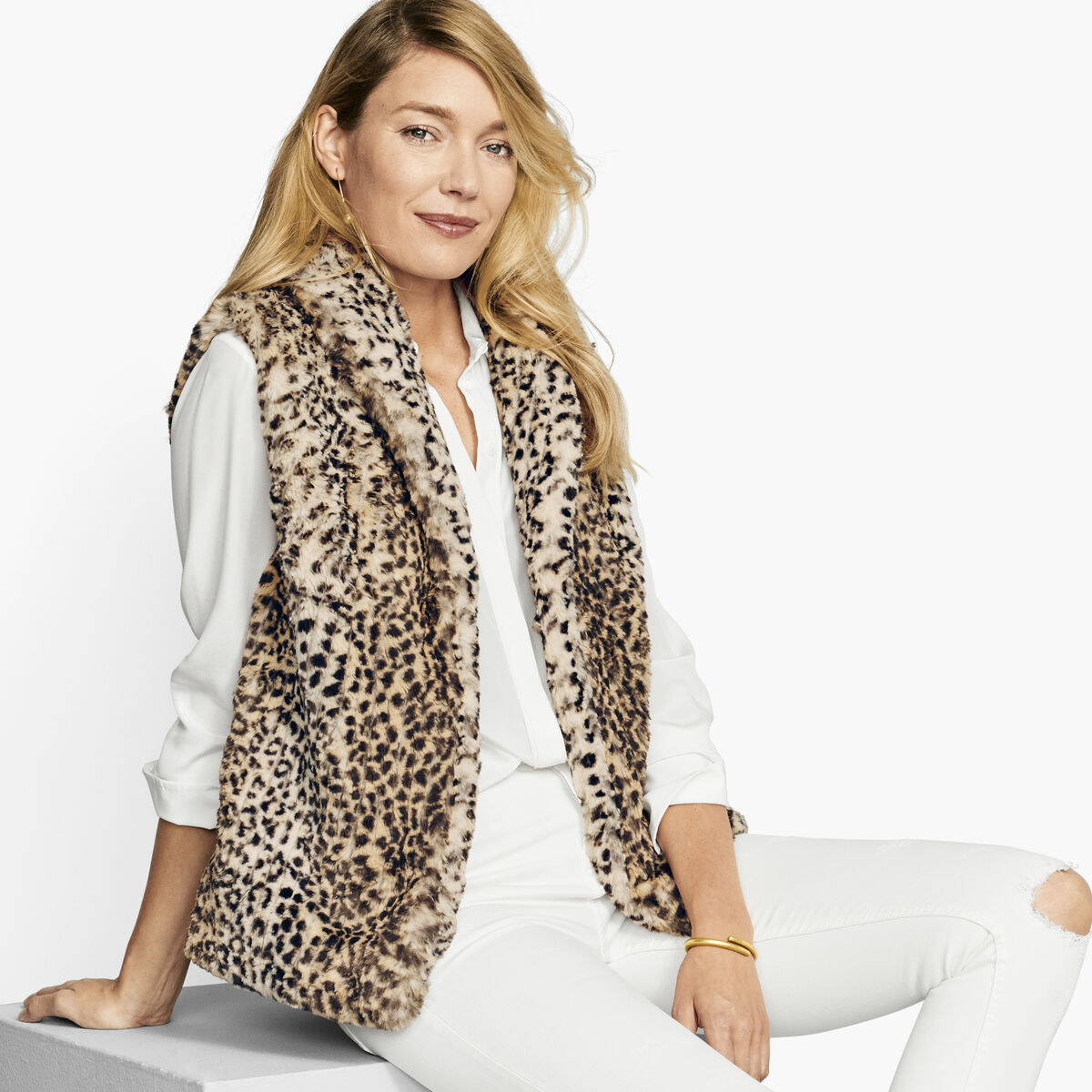 Faux-Fur Leopard Vest image number null