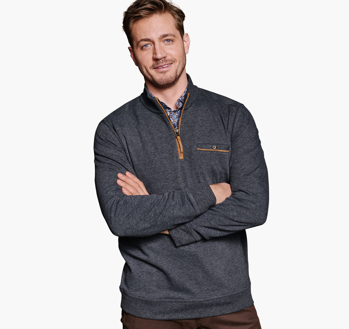 Knit Quarter-Zip image number null