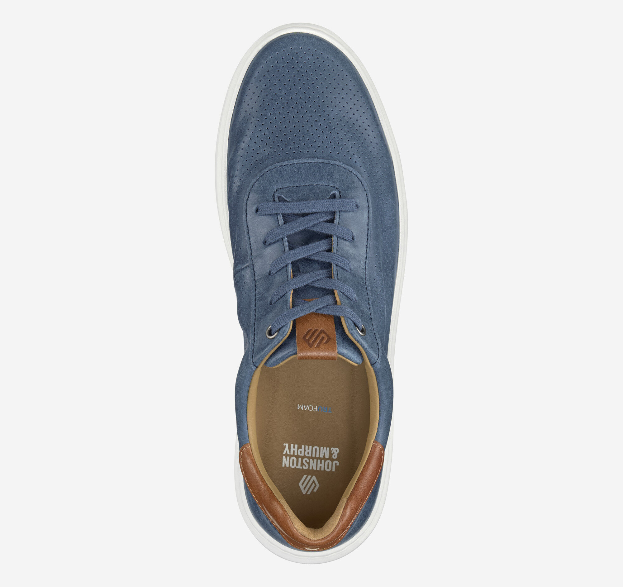 Men's Anders Perfed U-Throat in Blue Full Grain | Johnston & Murphy