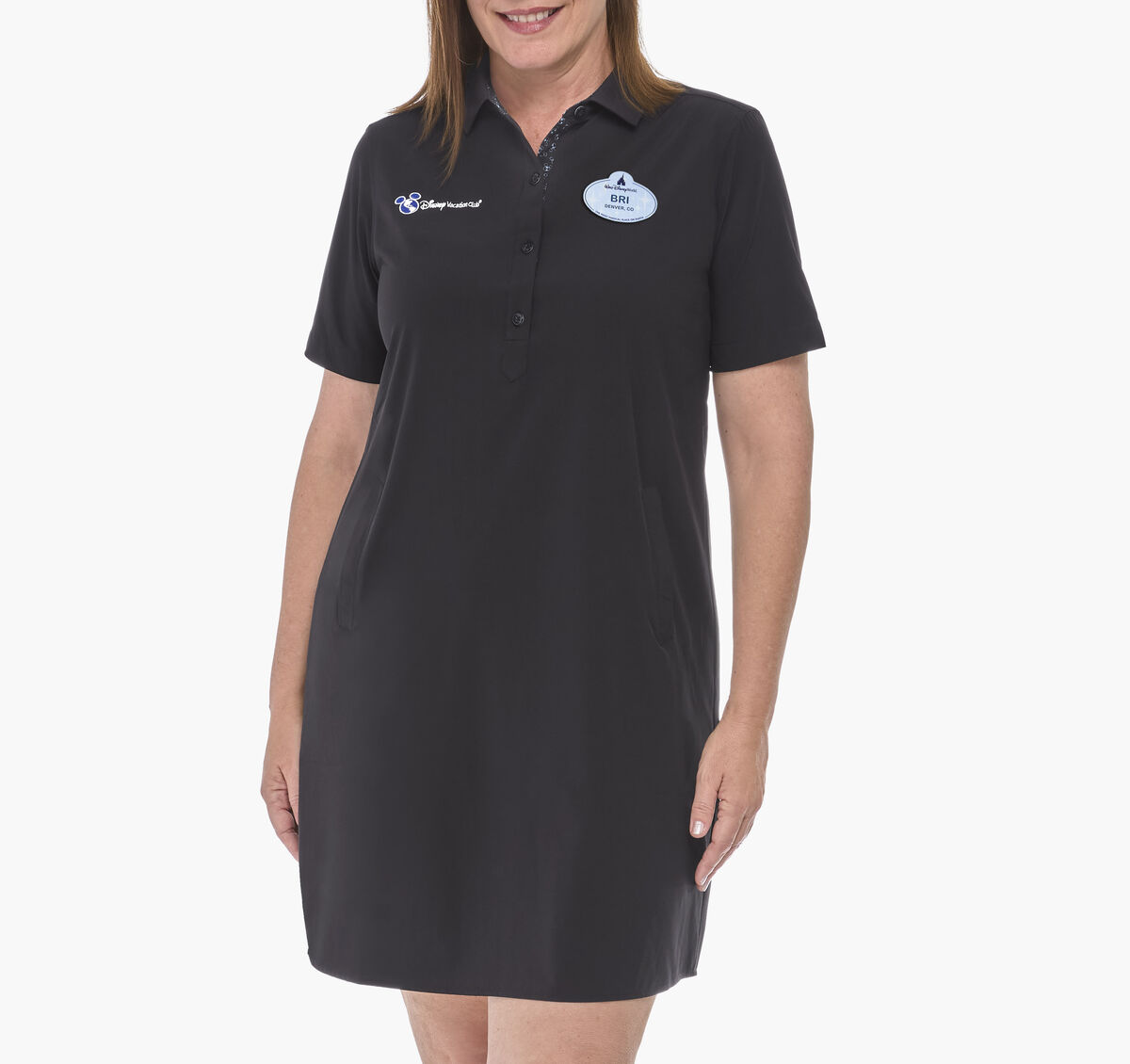 Women's Short Sleeve Popover Solid Dress image number null