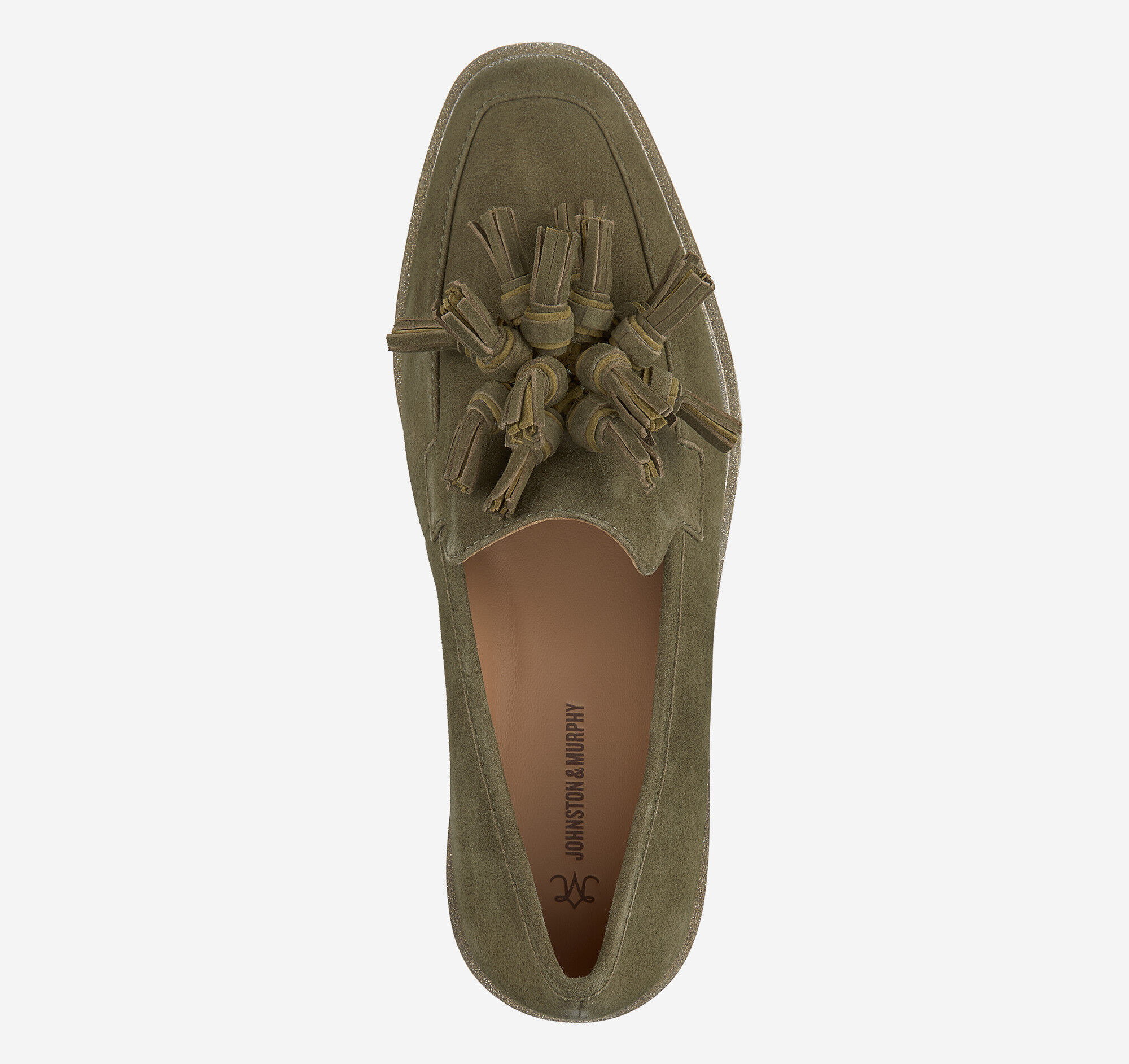 Women's Gracelyn Tassel in Olive Kid Suede | Johnston & Murphy