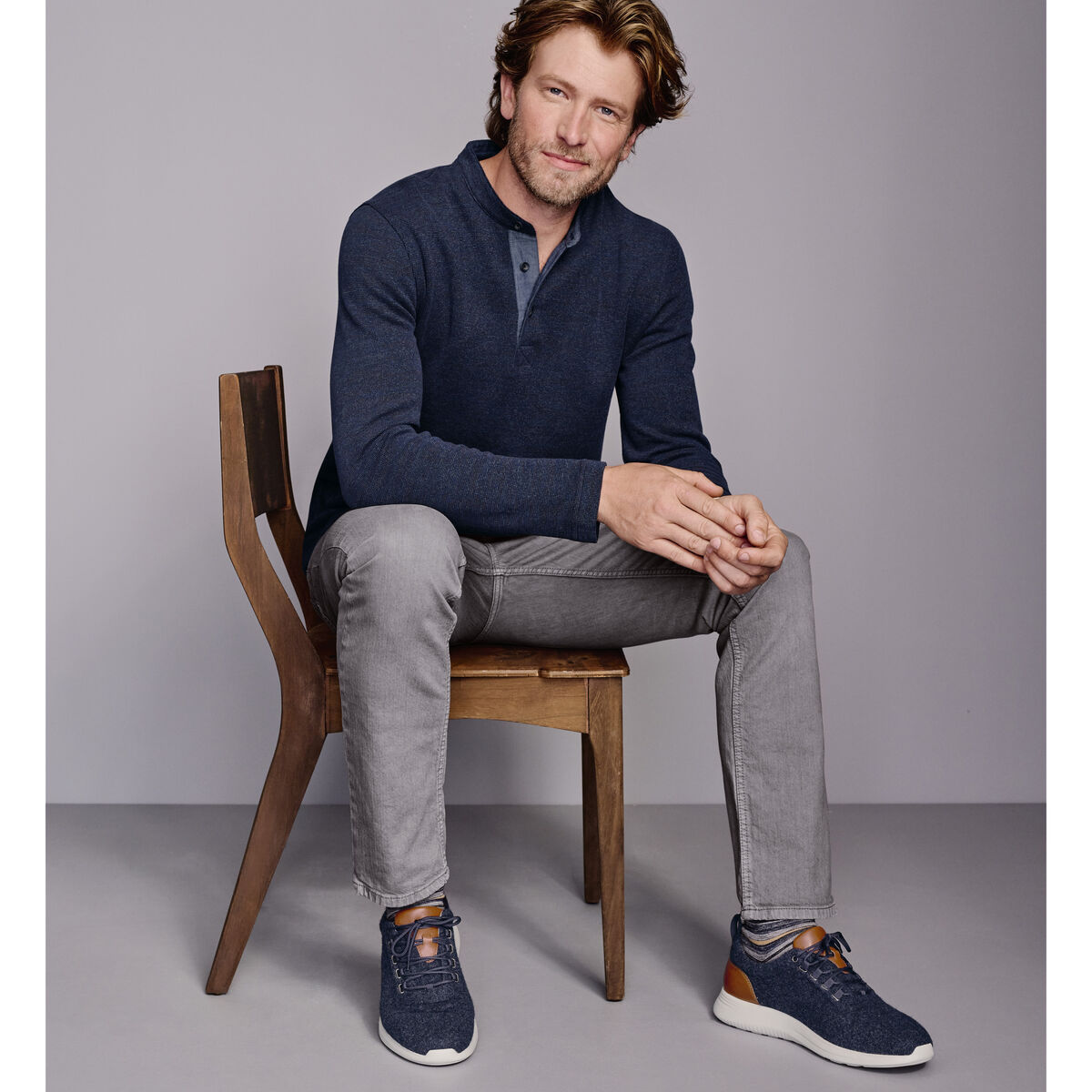 Textured Henley image number null