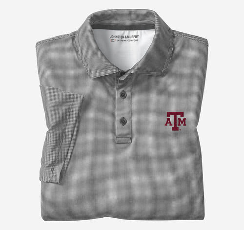 Collegiate XC+&trade; Gingham Polo - Texas A&M - Black Shirt