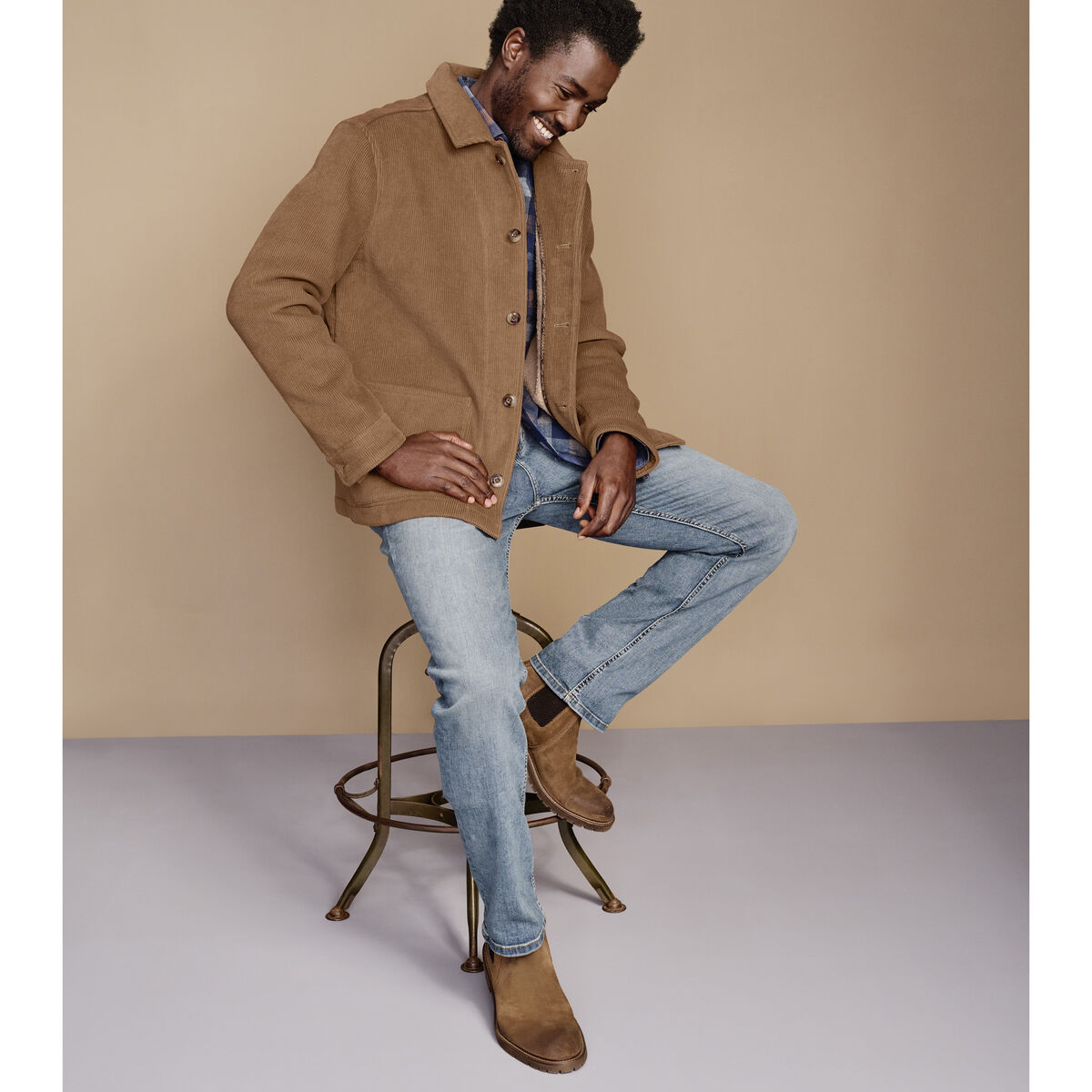 Sherpa-Lined Corduroy Jacket image number null